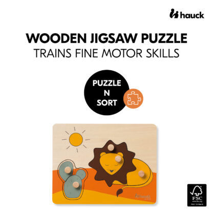 Hauck dřevěné Puzzle s úchyty Puzzle N Sort Lion ¨ - Image 2