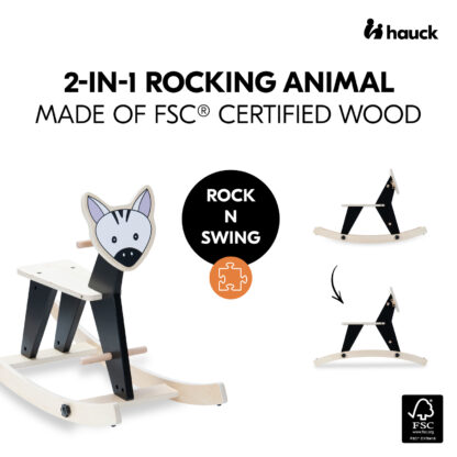 Hauck Houpací zvířátko ROCK N SWING 2v1, zebra ¨ - Image 2