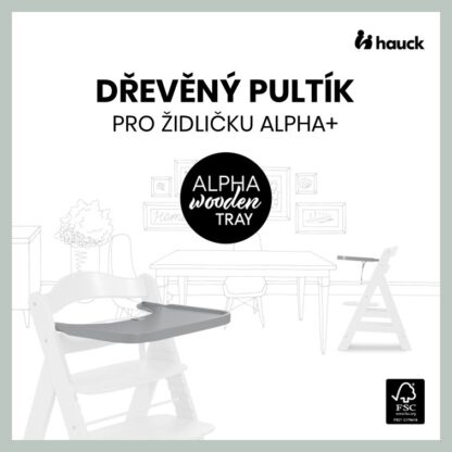 Hauck Pultík dřevěný k židličce Alpha+, Grey - Image 2