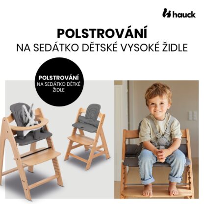 Hauck Polstrování na sedátko a dřevěné židličky Alpha+,Beta+,Arketa Dark Grey - Image 2